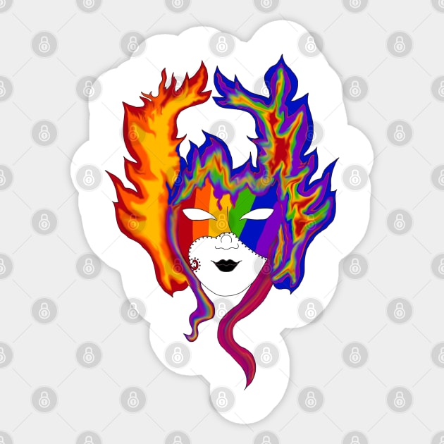 Rainbow fire Sticker by Orchid's Art